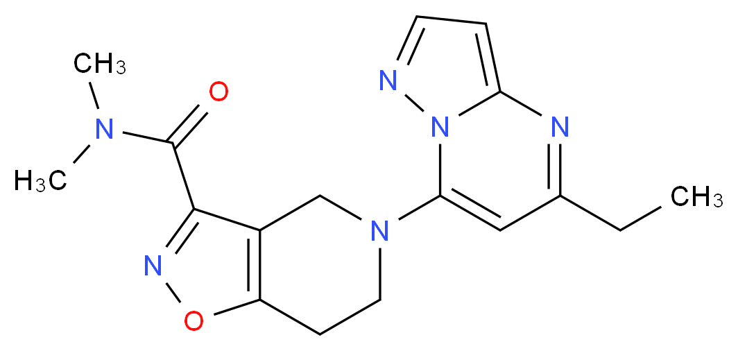 5-(5-ethylpyrazolo[1,5-a]pyrimidin-7-yl)-N,N-dimethyl-4,5,6,7-tetrahydroisoxazolo[4,5-c]pyridine-3-carboxamide_Molecular_structure_CAS_)