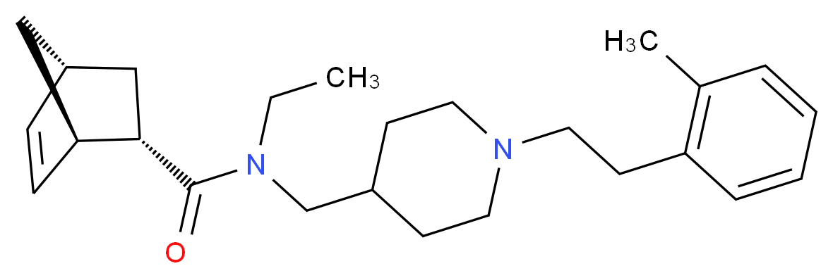 (1R*,2S*,4R*)-N-ethyl-N-({1-[2-(2-methylphenyl)ethyl]-4-piperidinyl}methyl)bicyclo[2.2.1]hept-5-ene-2-carboxamide_Molecular_structure_CAS_)