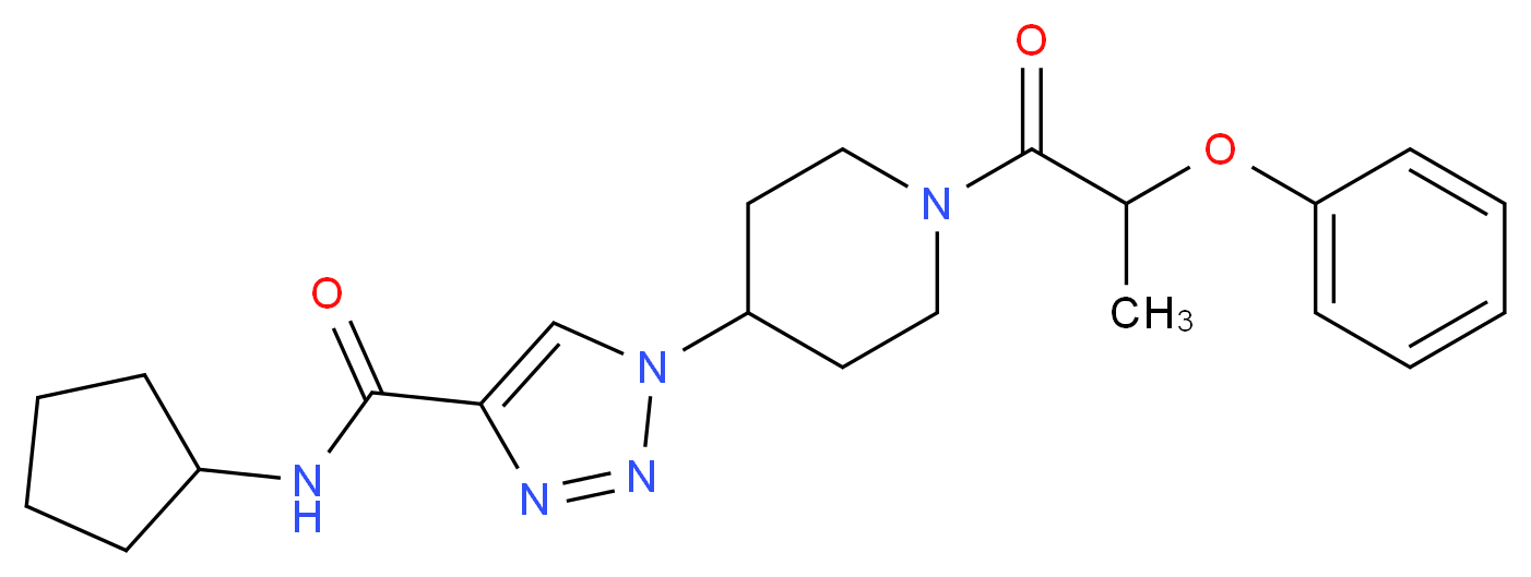 N-cyclopentyl-1-[1-(2-phenoxypropanoyl)-4-piperidinyl]-1H-1,2,3-triazole-4-carboxamide_Molecular_structure_CAS_)