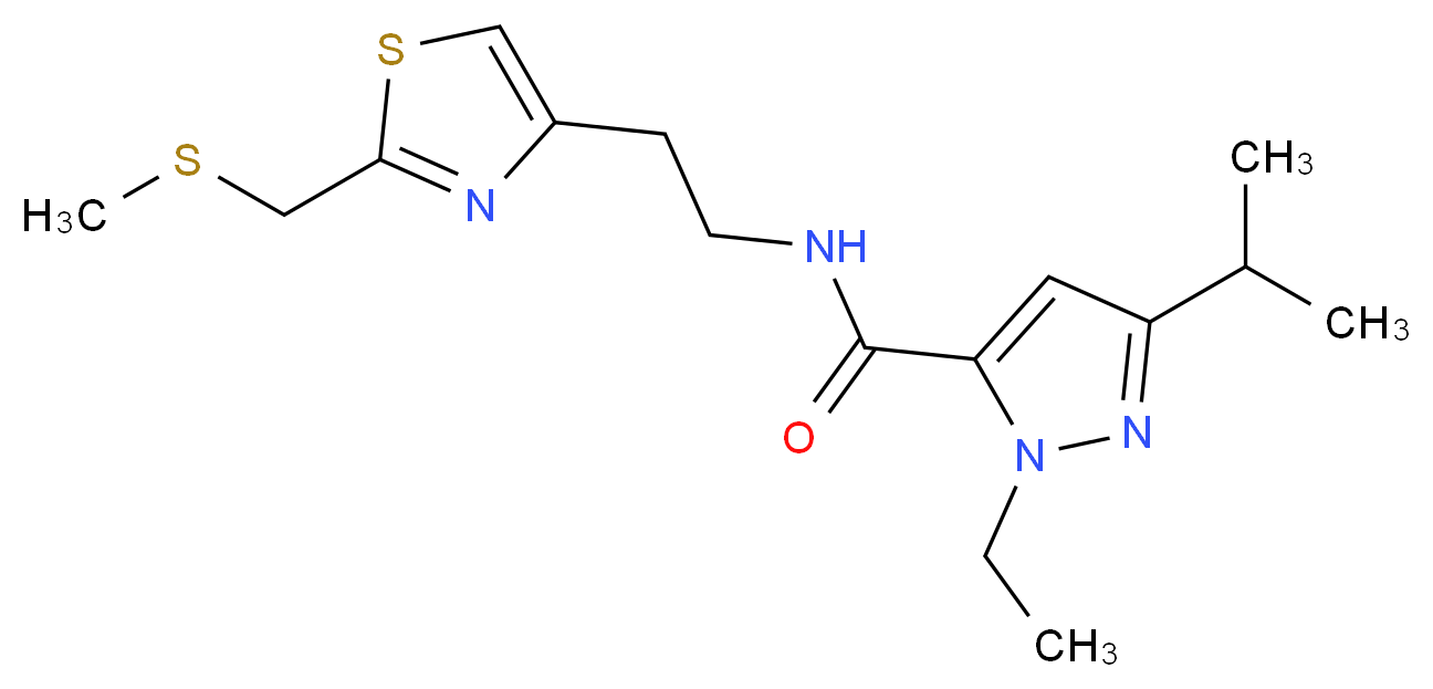 1-ethyl-3-isopropyl-N-(2-{2-[(methylthio)methyl]-1,3-thiazol-4-yl}ethyl)-1H-pyrazole-5-carboxamide_Molecular_structure_CAS_)