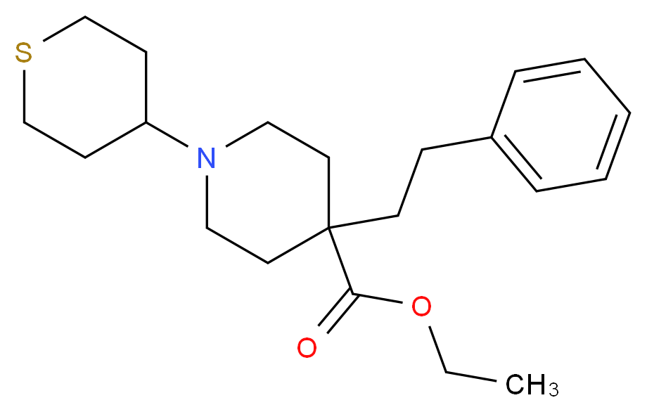 ethyl 4-(2-phenylethyl)-1-(tetrahydro-2H-thiopyran-4-yl)-4-piperidinecarboxylate_Molecular_structure_CAS_)
