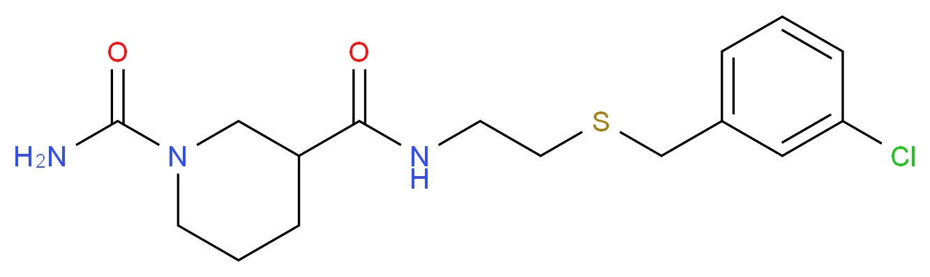 N~3~-{2-[(3-chlorobenzyl)thio]ethyl}-1,3-piperidinedicarboxamide_Molecular_structure_CAS_)