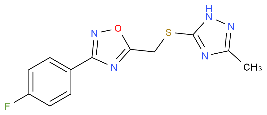 3-(4-fluorophenyl)-5-{[(3-methyl-1H-1,2,4-triazol-5-yl)thio]methyl}-1,2,4-oxadiazole_Molecular_structure_CAS_)