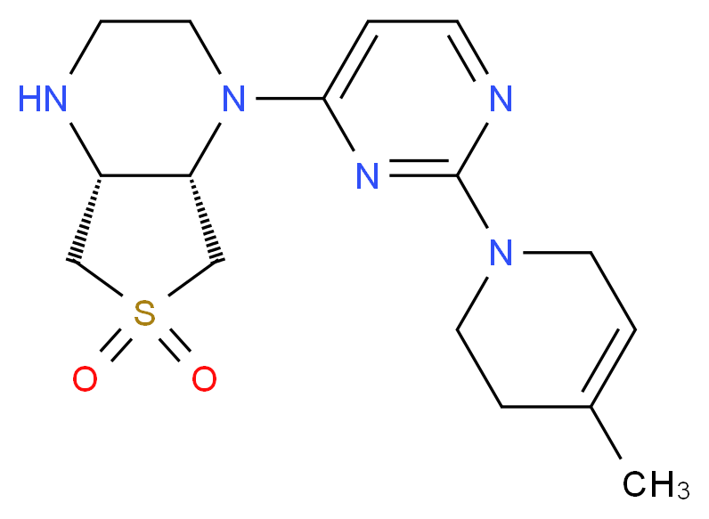 (4aR*,7aS*)-1-[2-(4-methyl-3,6-dihydropyridin-1(2H)-yl)pyrimidin-4-yl]octahydrothieno[3,4-b]pyrazine 6,6-dioxide_Molecular_structure_CAS_)