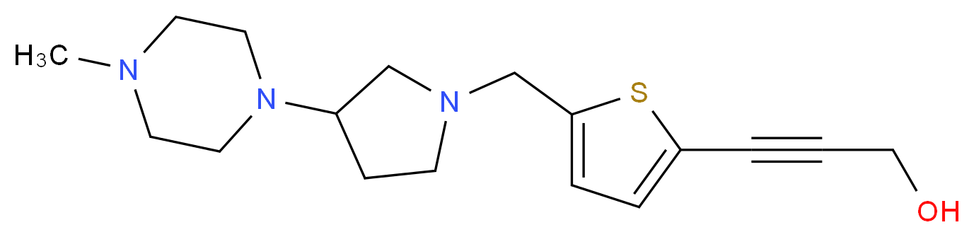 3-(5-{[3-(4-methylpiperazin-1-yl)pyrrolidin-1-yl]methyl}-2-thienyl)prop-2-yn-1-ol_Molecular_structure_CAS_)