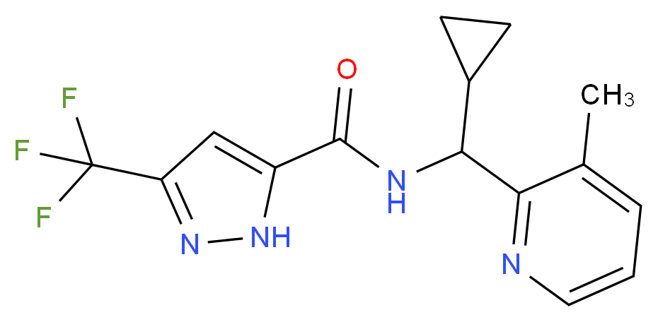 N-[cyclopropyl(3-methylpyridin-2-yl)methyl]-3-(trifluoromethyl)-1H-pyrazole-5-carboxamide_Molecular_structure_CAS_)