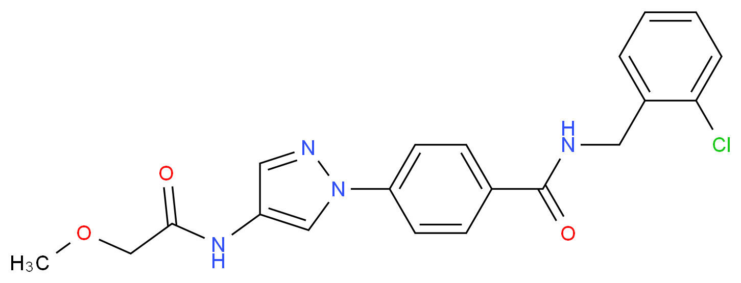 N-(2-chlorobenzyl)-4-{4-[(methoxyacetyl)amino]-1H-pyrazol-1-yl}benzamide_Molecular_structure_CAS_)