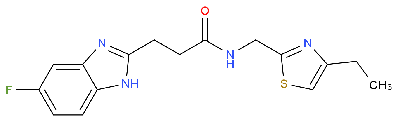 N-[(4-ethyl-1,3-thiazol-2-yl)methyl]-3-(5-fluoro-1H-benzimidazol-2-yl)propanamide_Molecular_structure_CAS_)