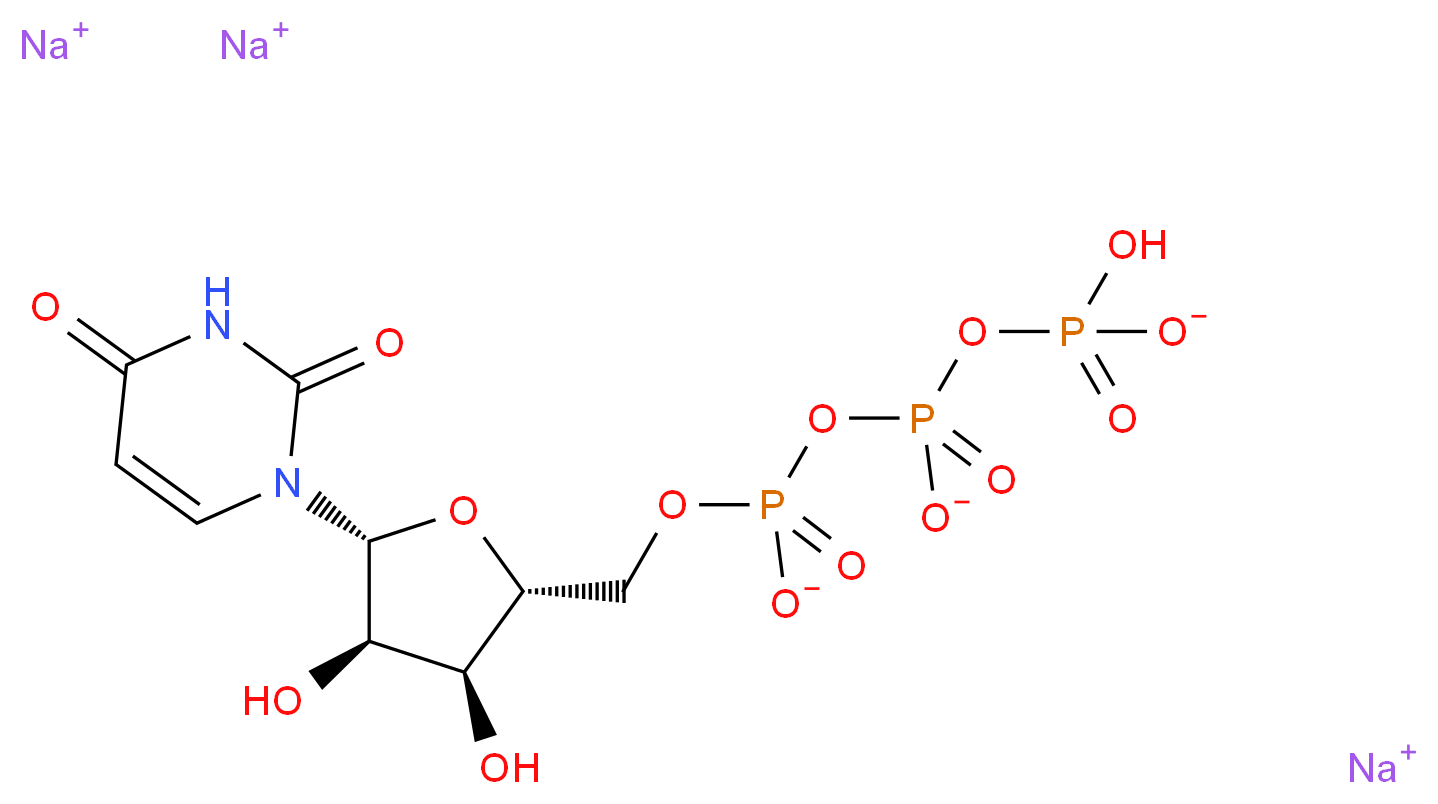 Uridine 5′-triphosphate trisodium salt hydrate_Molecular_structure_CAS_19817-92-6(anhydrous))