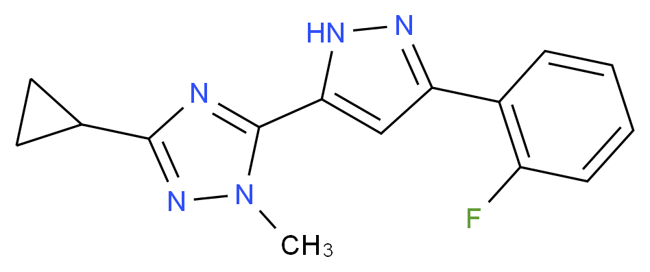 3-cyclopropyl-5-[3-(2-fluorophenyl)-1H-pyrazol-5-yl]-1-methyl-1H-1,2,4-triazole_Molecular_structure_CAS_)
