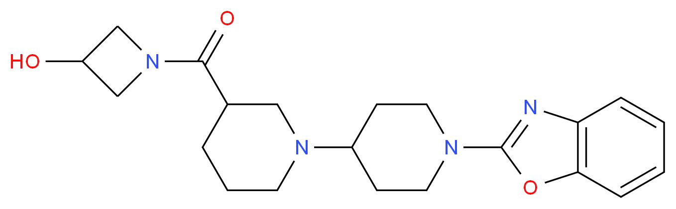 1-{[1'-(1,3-benzoxazol-2-yl)-1,4'-bipiperidin-3-yl]carbonyl}azetidin-3-ol_Molecular_structure_CAS_)