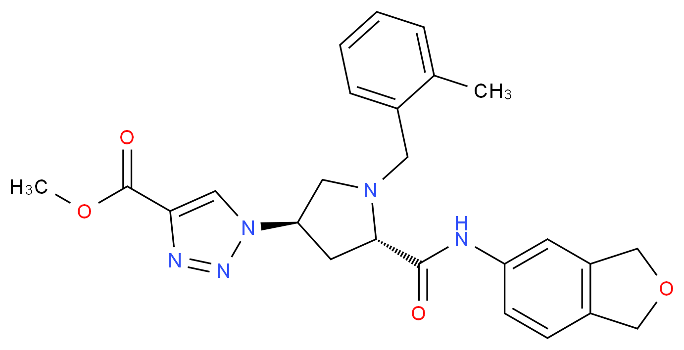 methyl 1-[(3R,5S)-5-[(1,3-dihydro-2-benzofuran-5-ylamino)carbonyl]-1-(2-methylbenzyl)-3-pyrrolidinyl]-1H-1,2,3-triazole-4-carboxylate_Molecular_structure_CAS_)