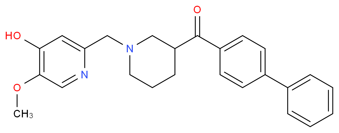 biphenyl-4-yl{1-[(4-hydroxy-5-methoxypyridin-2-yl)methyl]piperidin-3-yl}methanone_Molecular_structure_CAS_)