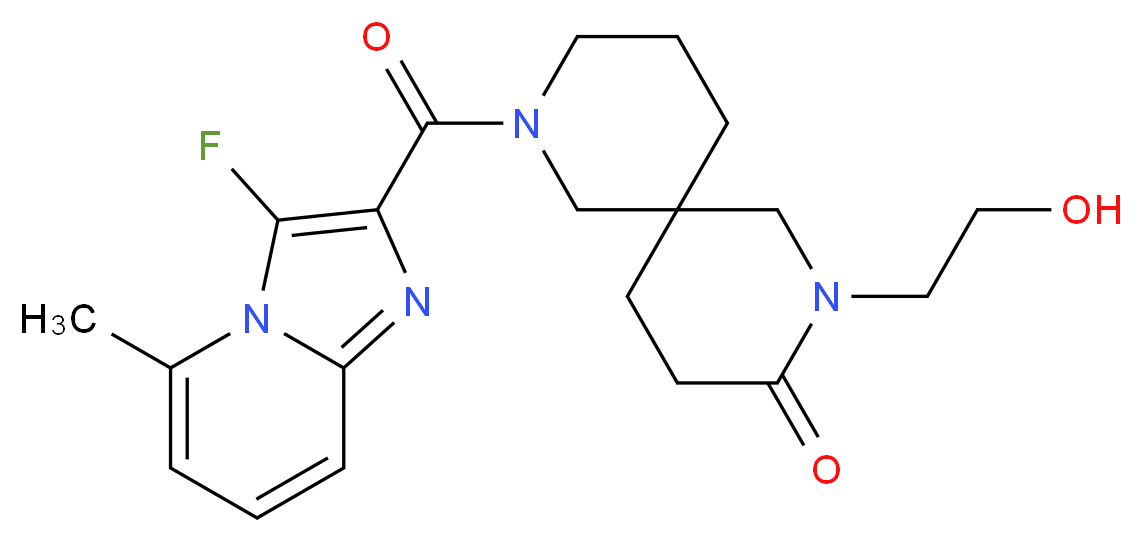 8-[(3-fluoro-5-methylimidazo[1,2-a]pyridin-2-yl)carbonyl]-2-(2-hydroxyethyl)-2,8-diazaspiro[5.5]undecan-3-one_Molecular_structure_CAS_)