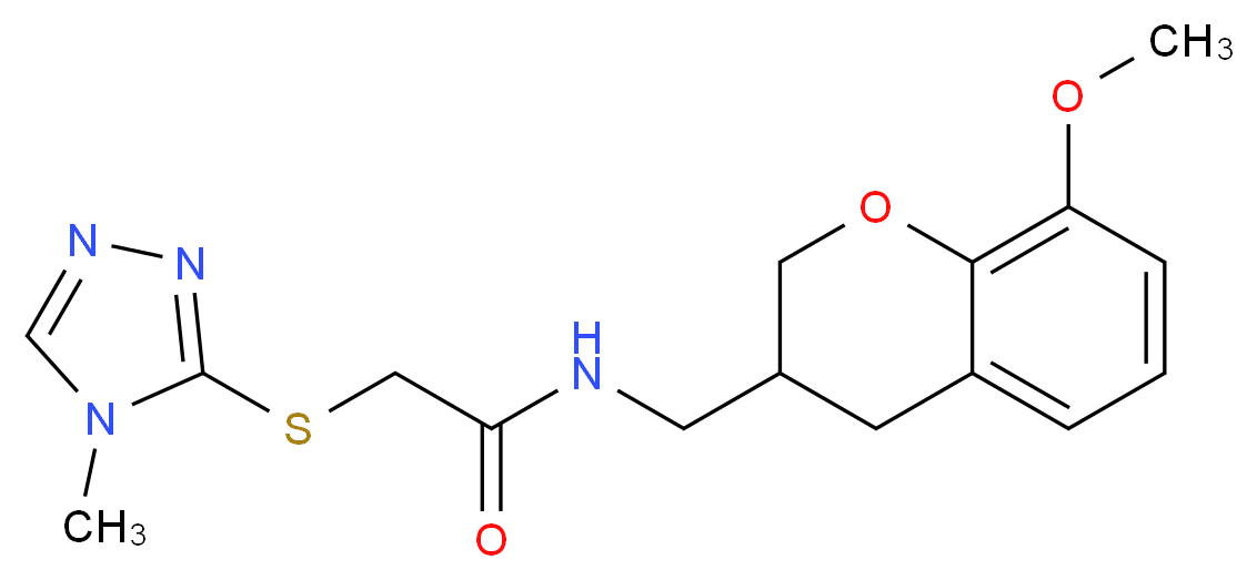 N-[(8-methoxy-3,4-dihydro-2H-chromen-3-yl)methyl]-2-[(4-methyl-4H-1,2,4-triazol-3-yl)thio]acetamide_Molecular_structure_CAS_)