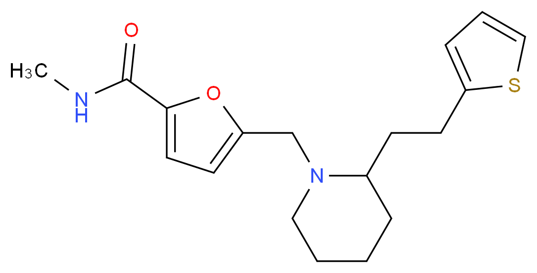 N-methyl-5-({2-[2-(2-thienyl)ethyl]-1-piperidinyl}methyl)-2-furamide_Molecular_structure_CAS_)
