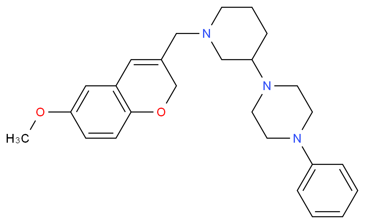 1-{1-[(6-methoxy-2H-chromen-3-yl)methyl]-3-piperidinyl}-4-phenylpiperazine_Molecular_structure_CAS_)