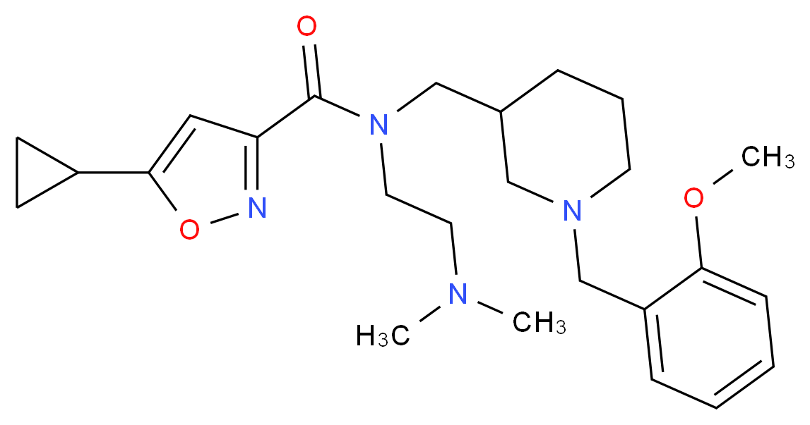 5-cyclopropyl-N-[2-(dimethylamino)ethyl]-N-{[1-(2-methoxybenzyl)-3-piperidinyl]methyl}-3-isoxazolecarboxamide_Molecular_structure_CAS_)