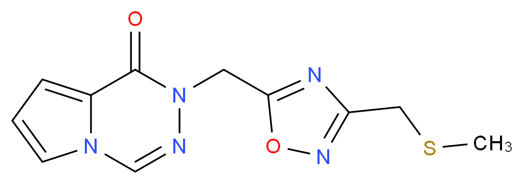 2-({3-[(methylthio)methyl]-1,2,4-oxadiazol-5-yl}methyl)pyrrolo[1,2-d][1,2,4]triazin-1(2H)-one_Molecular_structure_CAS_)