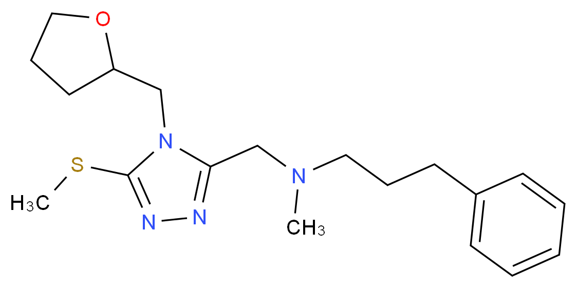 N-methyl-N-{[5-(methylthio)-4-(tetrahydro-2-furanylmethyl)-4H-1,2,4-triazol-3-yl]methyl}-3-phenyl-1-propanamine_Molecular_structure_CAS_)