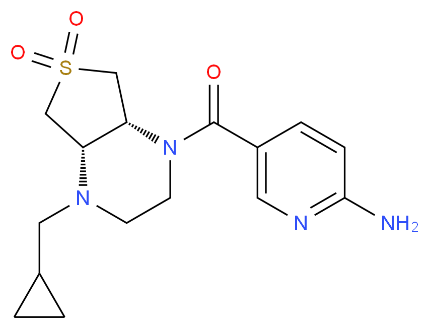 5-{[(4aS*,7aR*)-4-(cyclopropylmethyl)-6,6-dioxidohexahydrothieno[3,4-b]pyrazin-1(2H)-yl]carbonyl}-2-pyridinamine_Molecular_structure_CAS_)