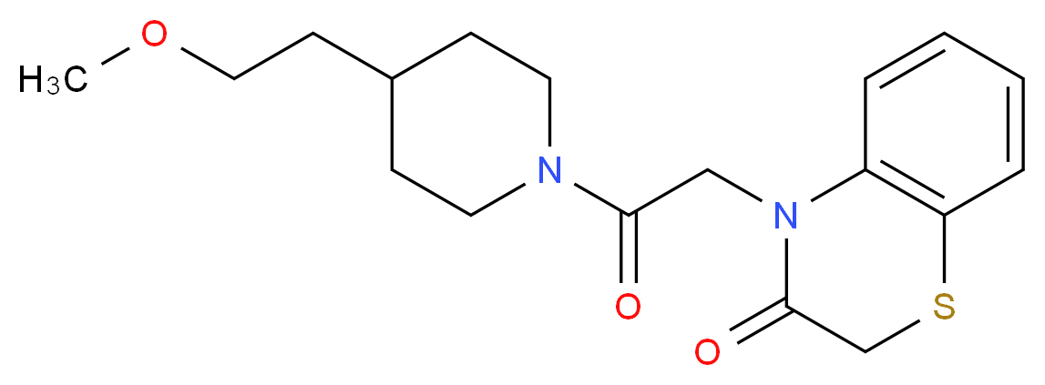 4-{2-[4-(2-methoxyethyl)-1-piperidinyl]-2-oxoethyl}-2H-1,4-benzothiazin-3(4H)-one_Molecular_structure_CAS_)