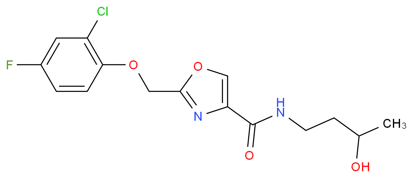 2-[(2-chloro-4-fluorophenoxy)methyl]-N-(3-hydroxybutyl)-1,3-oxazole-4-carboxamide_Molecular_structure_CAS_)
