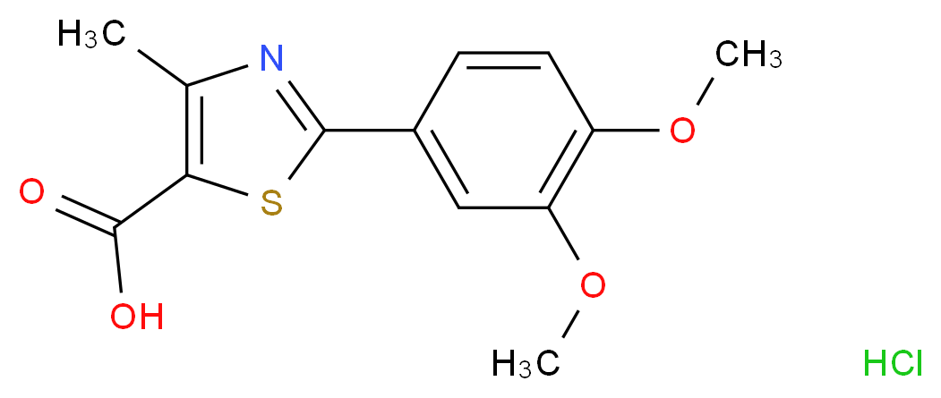 2-(3,4-dimethoxyphenyl)-4-methyl-1,3-thiazole-5-carboxylic acid hydrochloride_Molecular_structure_CAS_)
