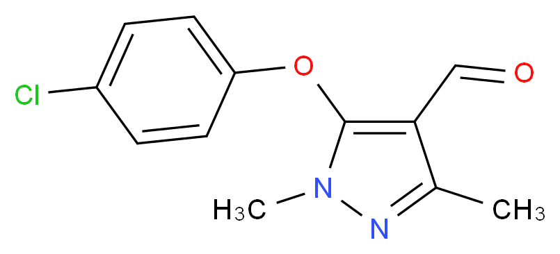 5-(4-Chlorophenoxy)-1,3-dimethyl-1H-pyrazole-4-carbaldehyde_Molecular_structure_CAS_)