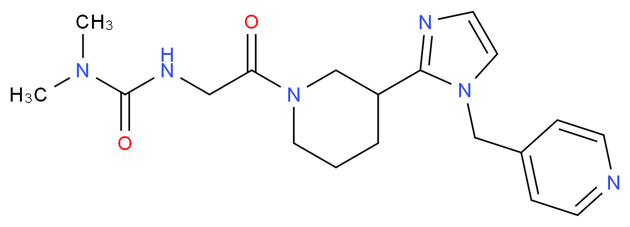 N,N-dimethyl-N'-(2-oxo-2-{3-[1-(pyridin-4-ylmethyl)-1H-imidazol-2-yl]piperidin-1-yl}ethyl)urea (non-preferred name)_Molecular_structure_CAS_)
