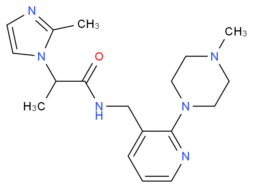 2-(2-methyl-1H-imidazol-1-yl)-N-{[2-(4-methylpiperazin-1-yl)pyridin-3-yl]methyl}propanamide_Molecular_structure_CAS_)