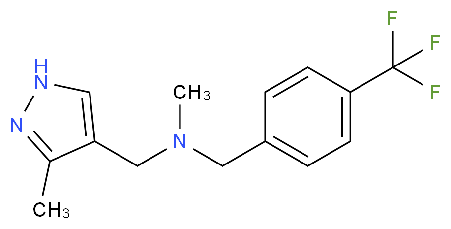 N-methyl-1-(3-methyl-1H-pyrazol-4-yl)-N-[4-(trifluoromethyl)benzyl]methanamine_Molecular_structure_CAS_)