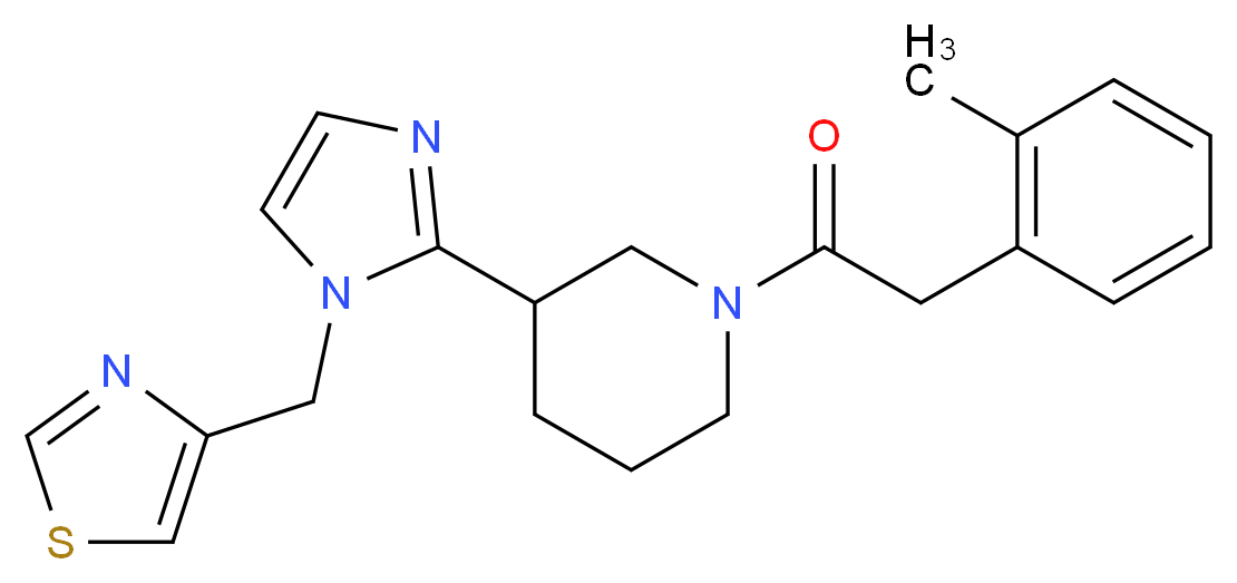 1-[(2-methylphenyl)acetyl]-3-[1-(1,3-thiazol-4-ylmethyl)-1H-imidazol-2-yl]piperidine_Molecular_structure_CAS_)