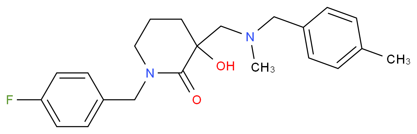 1-(4-fluorobenzyl)-3-hydroxy-3-{[methyl(4-methylbenzyl)amino]methyl}-2-piperidinone_Molecular_structure_CAS_)
