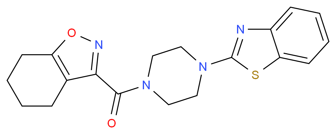 3-{[4-(1,3-benzothiazol-2-yl)-1-piperazinyl]carbonyl}-4,5,6,7-tetrahydro-1,2-benzisoxazole_Molecular_structure_CAS_)
