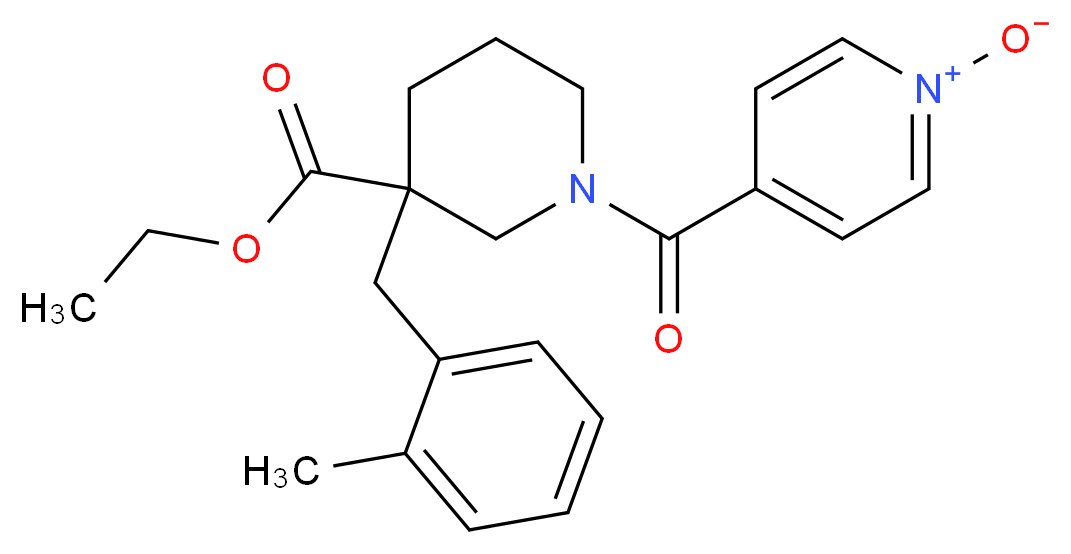 ethyl 3-(2-methylbenzyl)-1-(1-oxidoisonicotinoyl)-3-piperidinecarboxylate_Molecular_structure_CAS_)