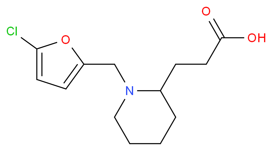 3-{1-[(5-chloro-2-furyl)methyl]piperidin-2-yl}propanoic acid_Molecular_structure_CAS_)