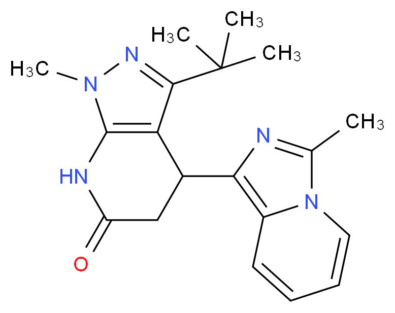 3-tert-butyl-1-methyl-4-(3-methylimidazo[1,5-a]pyridin-1-yl)-1,4,5,7-tetrahydro-6H-pyrazolo[3,4-b]pyridin-6-one_Molecular_structure_CAS_)