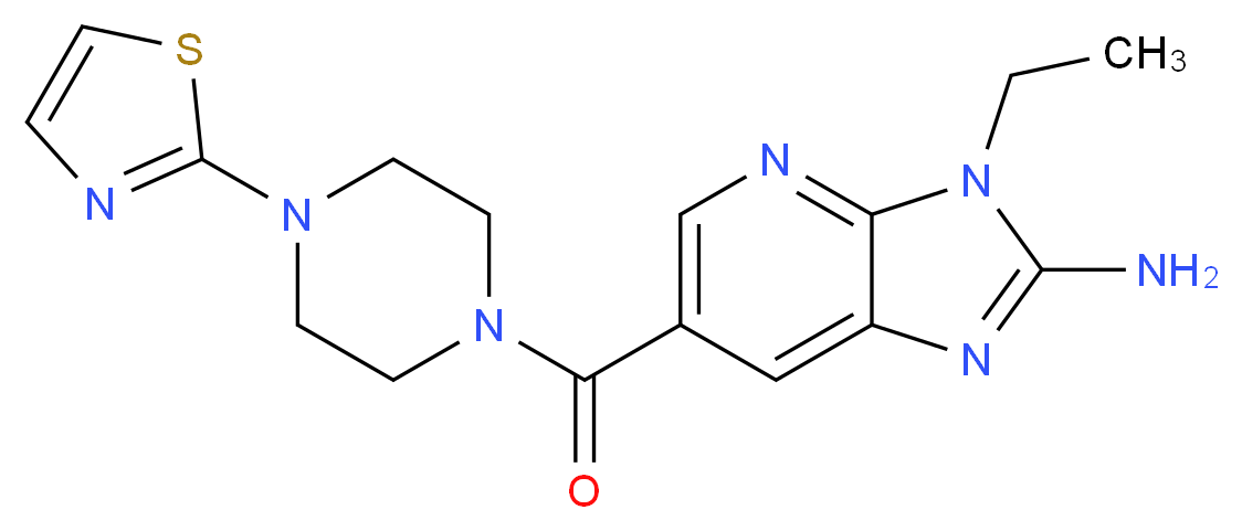 3-ethyl-6-{[4-(1,3-thiazol-2-yl)piperazin-1-yl]carbonyl}-3H-imidazo[4,5-b]pyridin-2-amine_Molecular_structure_CAS_)