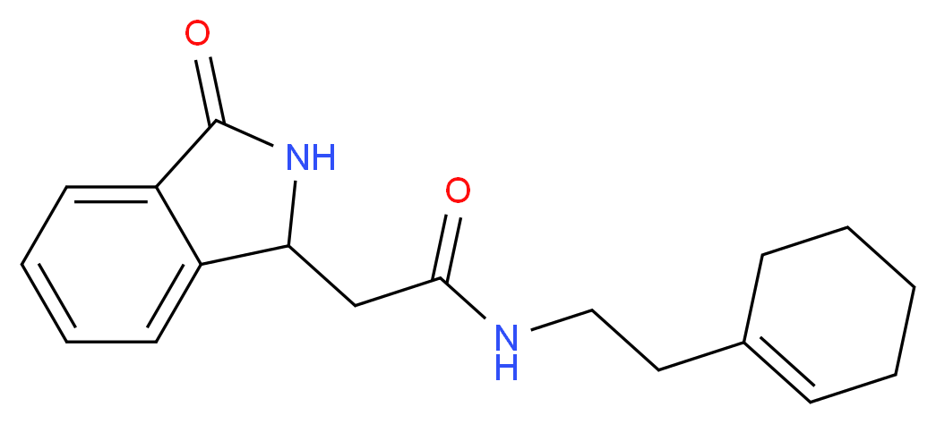 N-(2-cyclohex-1-en-1-ylethyl)-2-(3-oxo-2,3-dihydro-1H-isoindol-1-yl)acetamide_Molecular_structure_CAS_)