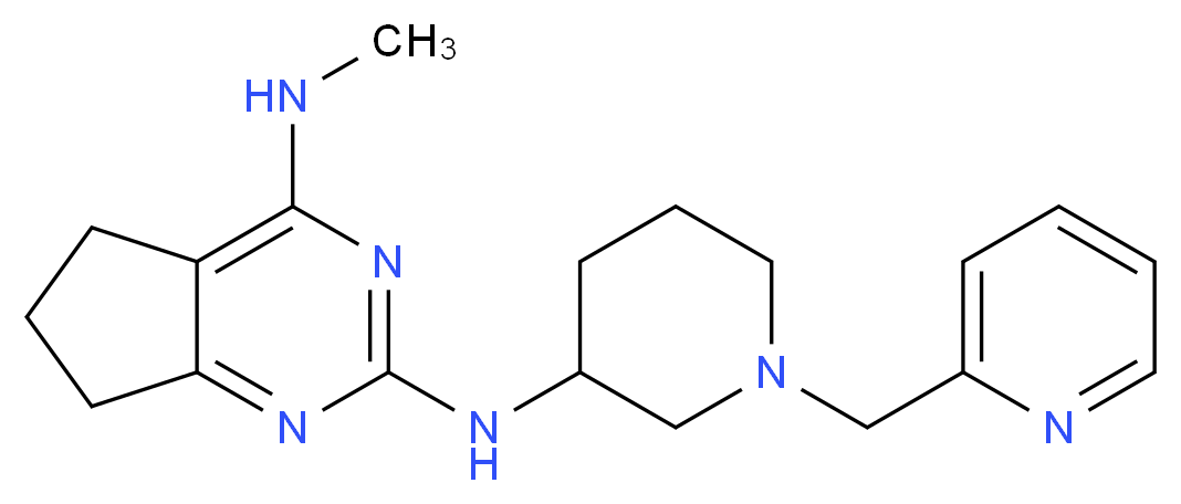N~4~-methyl-N~2~-[1-(2-pyridinylmethyl)-3-piperidinyl]-6,7-dihydro-5H-cyclopenta[d]pyrimidine-2,4-diamine_Molecular_structure_CAS_)