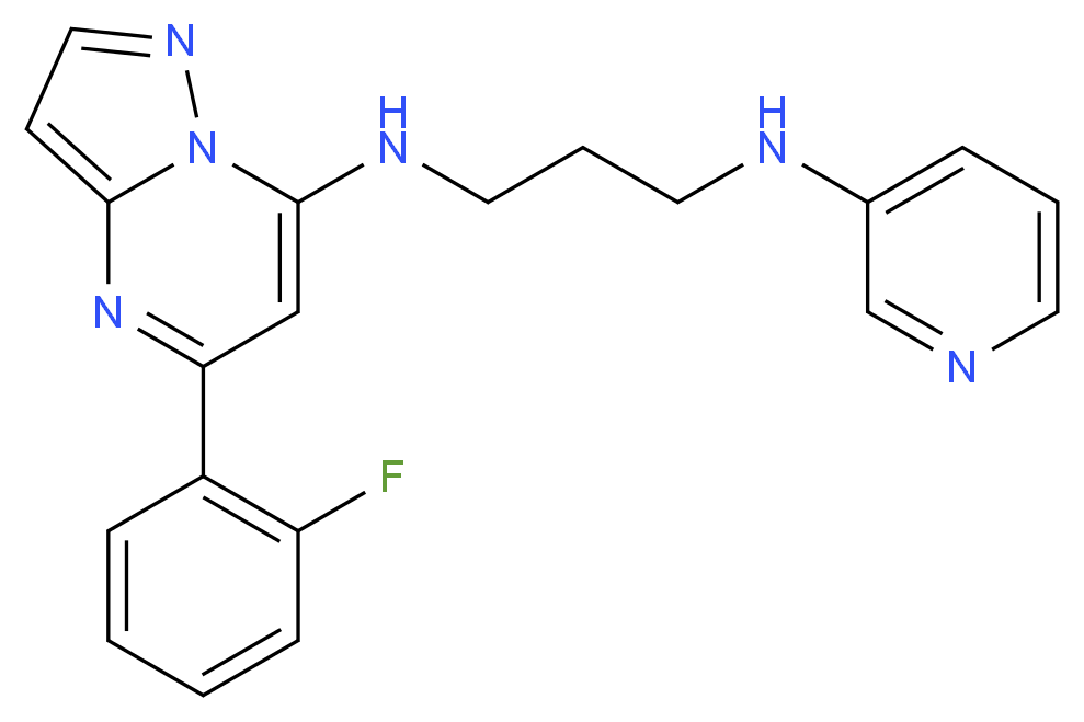 N-[5-(2-fluorophenyl)pyrazolo[1,5-a]pyrimidin-7-yl]-N'-3-pyridinyl-1,3-propanediamine_Molecular_structure_CAS_)