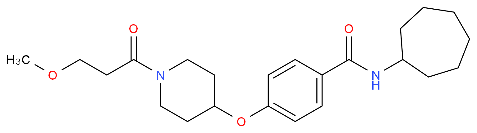 N-cycloheptyl-4-{[1-(3-methoxypropanoyl)-4-piperidinyl]oxy}benzamide_Molecular_structure_CAS_)
