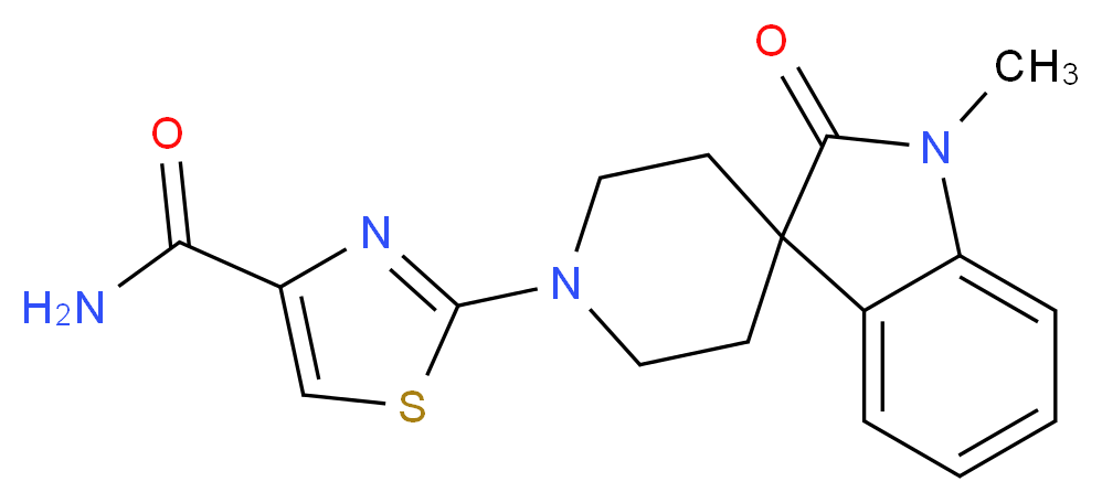 2-(1-methyl-2-oxo-1,2-dihydro-1'H-spiro[indole-3,4'-piperidin]-1'-yl)-1,3-thiazole-4-carboxamide_Molecular_structure_CAS_)