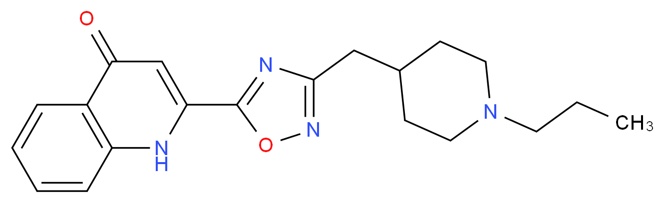 2-{3-[(1-propylpiperidin-4-yl)methyl]-1,2,4-oxadiazol-5-yl}quinolin-4(1H)-one_Molecular_structure_CAS_)