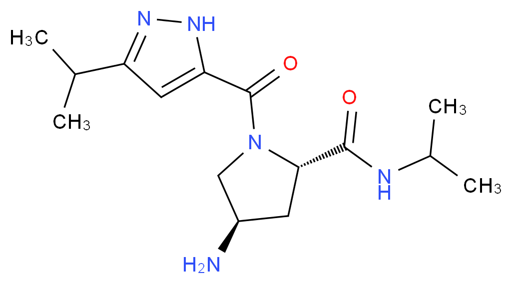 (2S,4R)-4-amino-N-isopropyl-1-[(3-isopropyl-1H-pyrazol-5-yl)carbonyl]pyrrolidine-2-carboxamide_Molecular_structure_CAS_)
