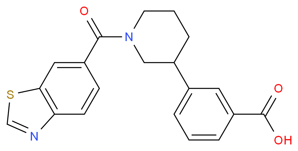 3-[1-(1,3-benzothiazol-6-ylcarbonyl)piperidin-3-yl]benzoic acid_Molecular_structure_CAS_)