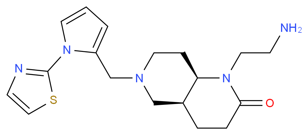 (4aS*,8aR*)-1-(2-aminoethyl)-6-{[1-(1,3-thiazol-2-yl)-1H-pyrrol-2-yl]methyl}octahydro-1,6-naphthyridin-2(1H)-one_Molecular_structure_CAS_)