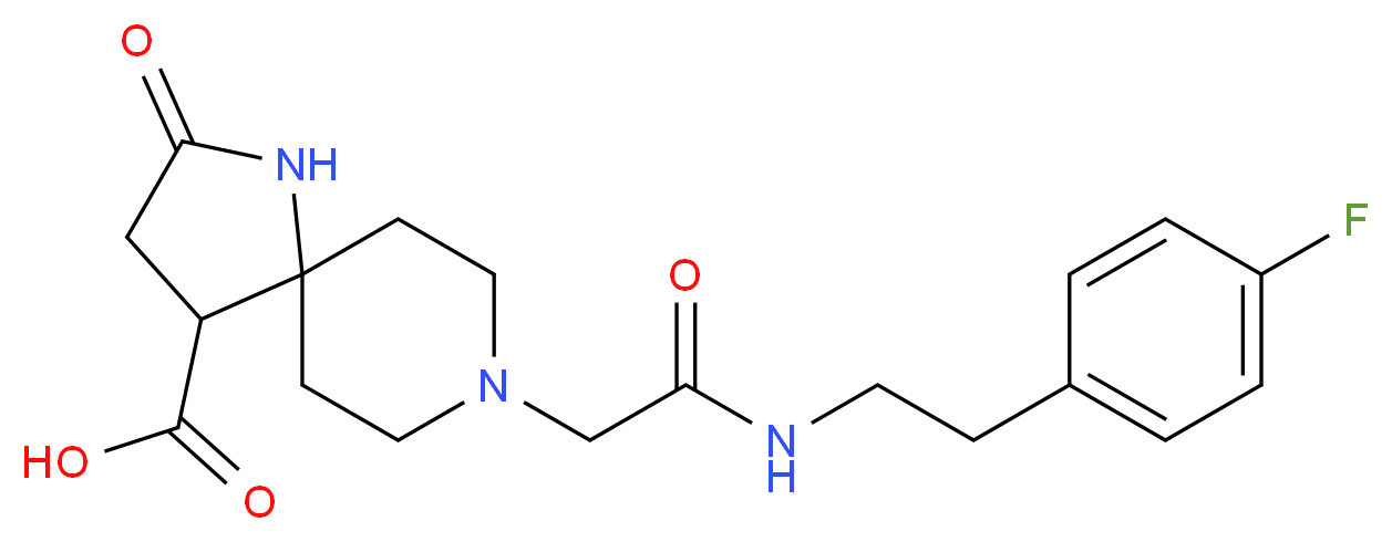 8-(2-{[2-(4-fluorophenyl)ethyl]amino}-2-oxoethyl)-2-oxo-1,8-diazaspiro[4.5]decane-4-carboxylic acid_Molecular_structure_CAS_)