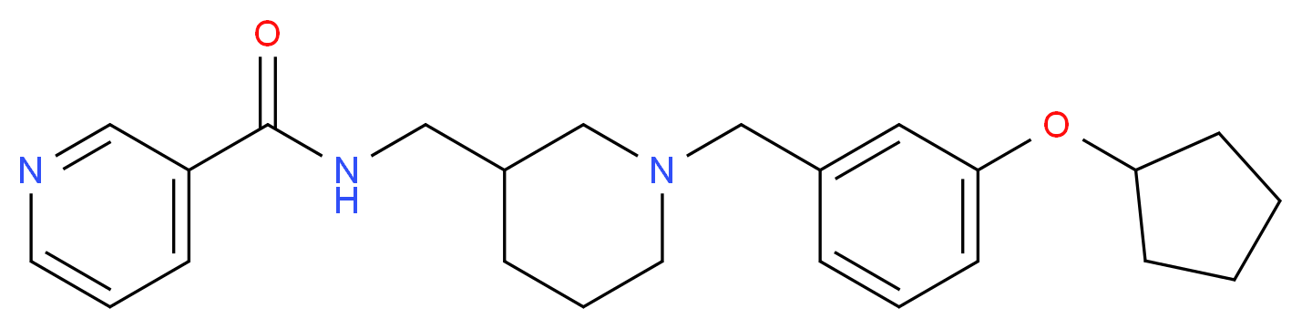 N-({1-[3-(cyclopentyloxy)benzyl]-3-piperidinyl}methyl)nicotinamide_Molecular_structure_CAS_)